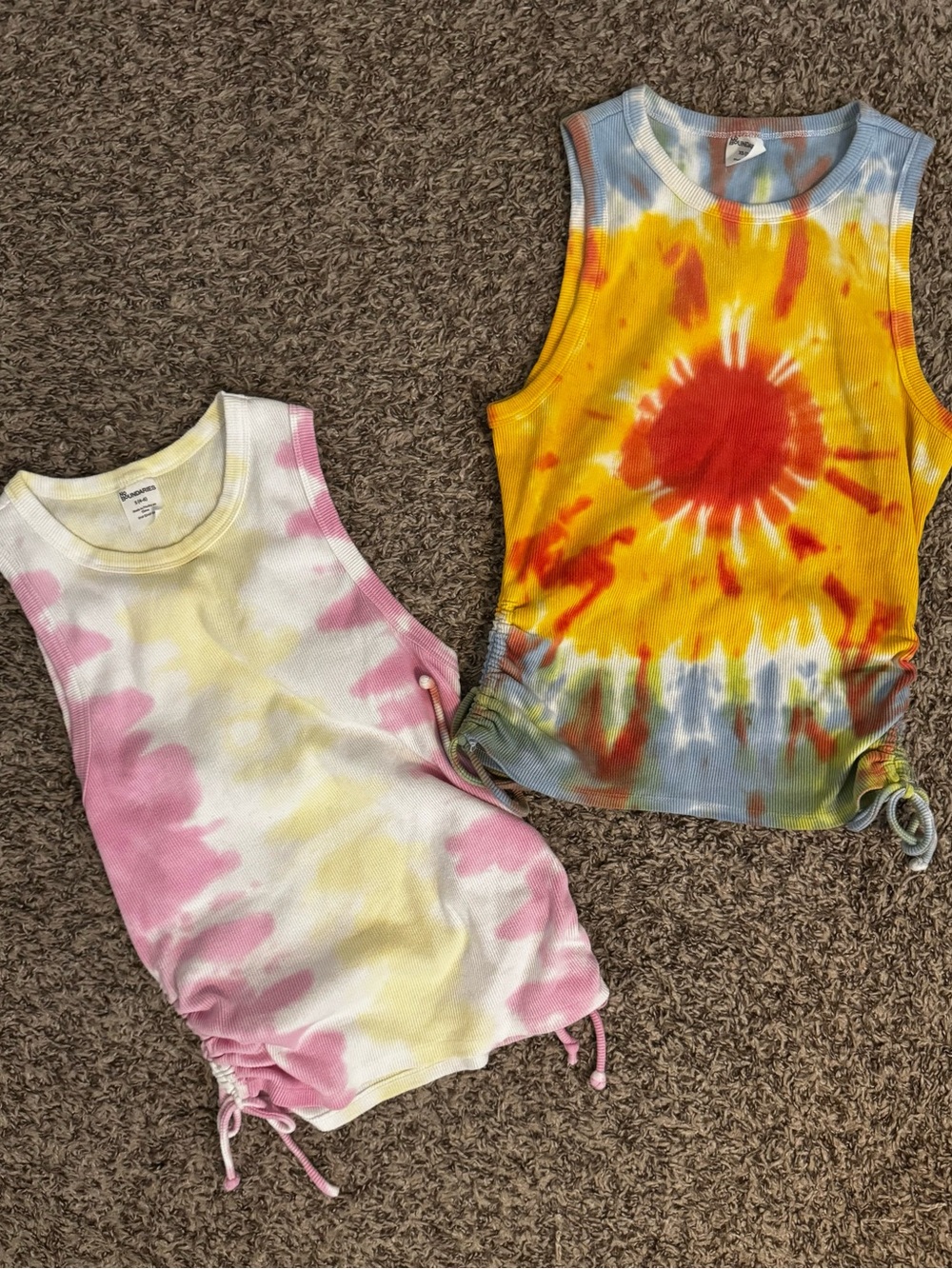 Tie-Dye Drawstring Tank Tops